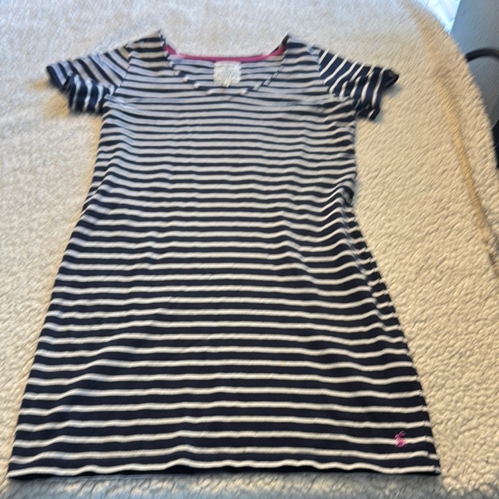 Joules Navy and White Striped Maxi Dress
